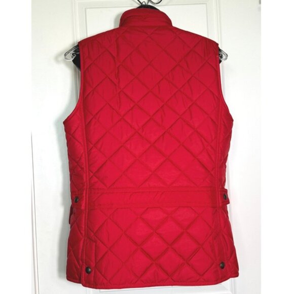 Polo Ralph Lauren Red Quilted Vest Sleeveless Jacket Womens M Medium - Picture 2 of 7